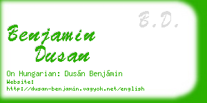 benjamin dusan business card